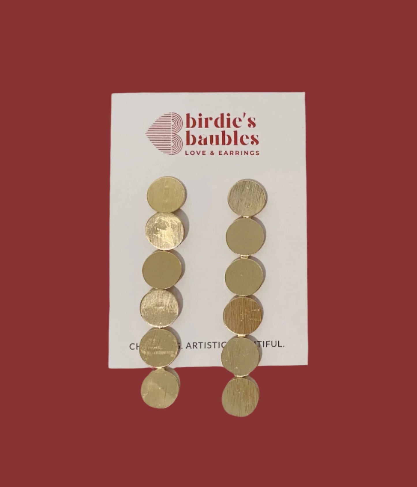 Golden Circles Dangle with a Vintage Finish Earring Set