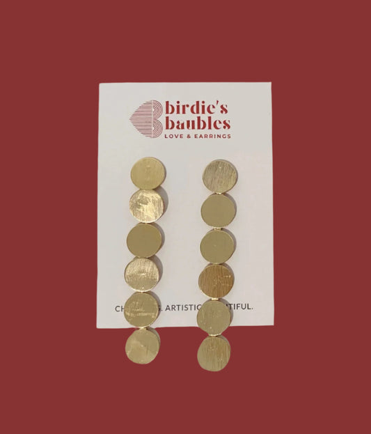Golden Circles Dangle with a Vintage Finish Earring Set