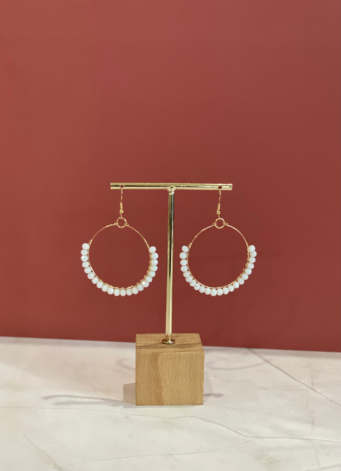 White Beaded Dangle