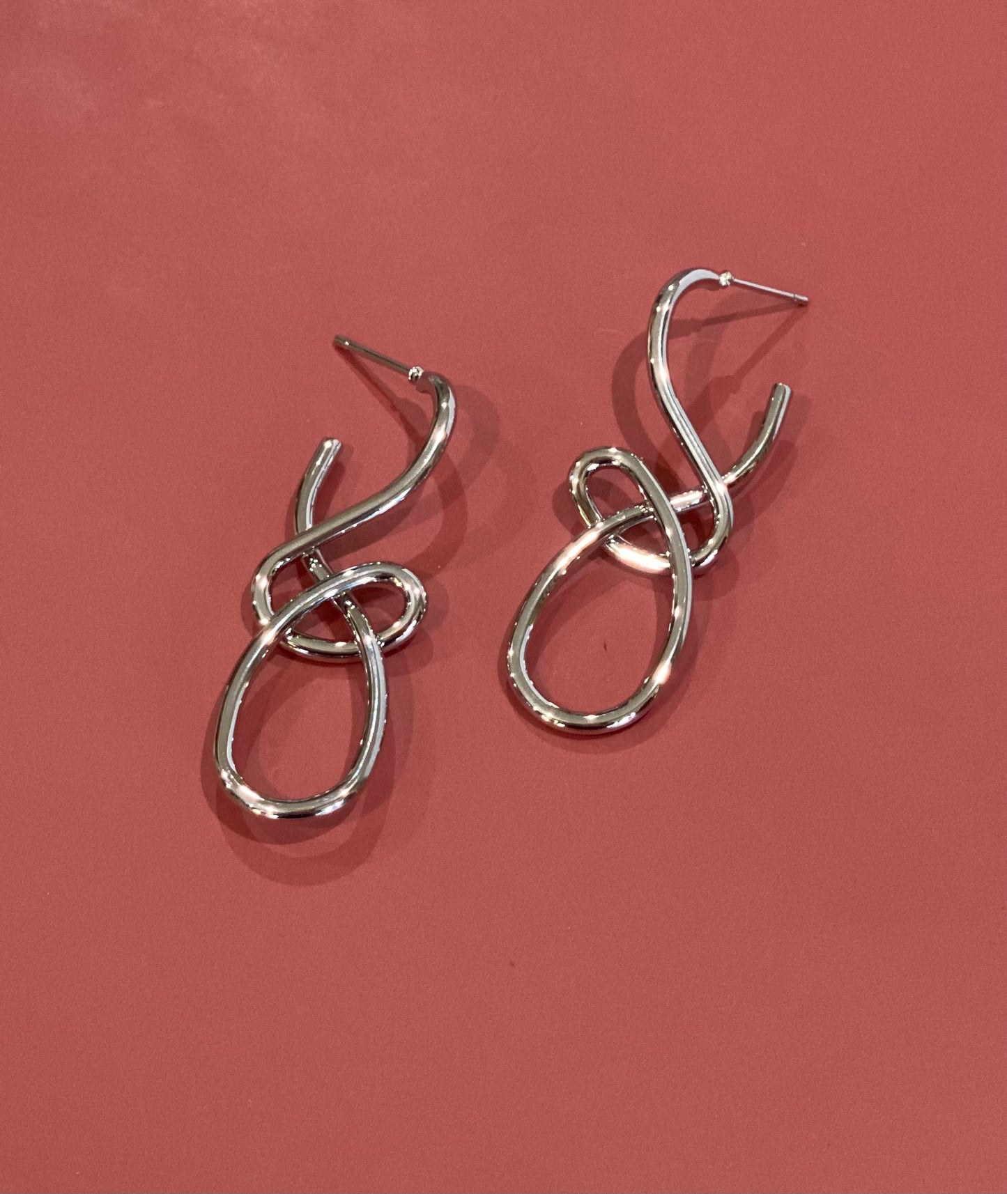 Squiggly Silver Dangle