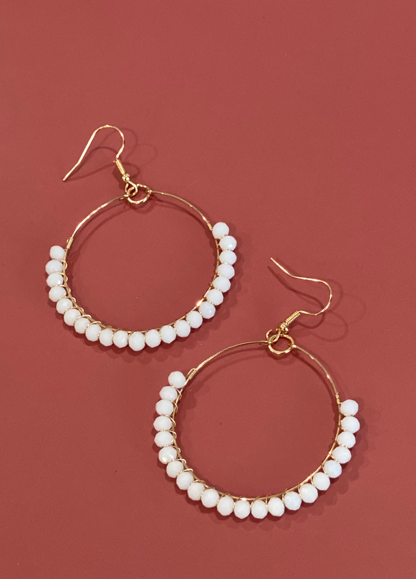 White Beaded Dangle