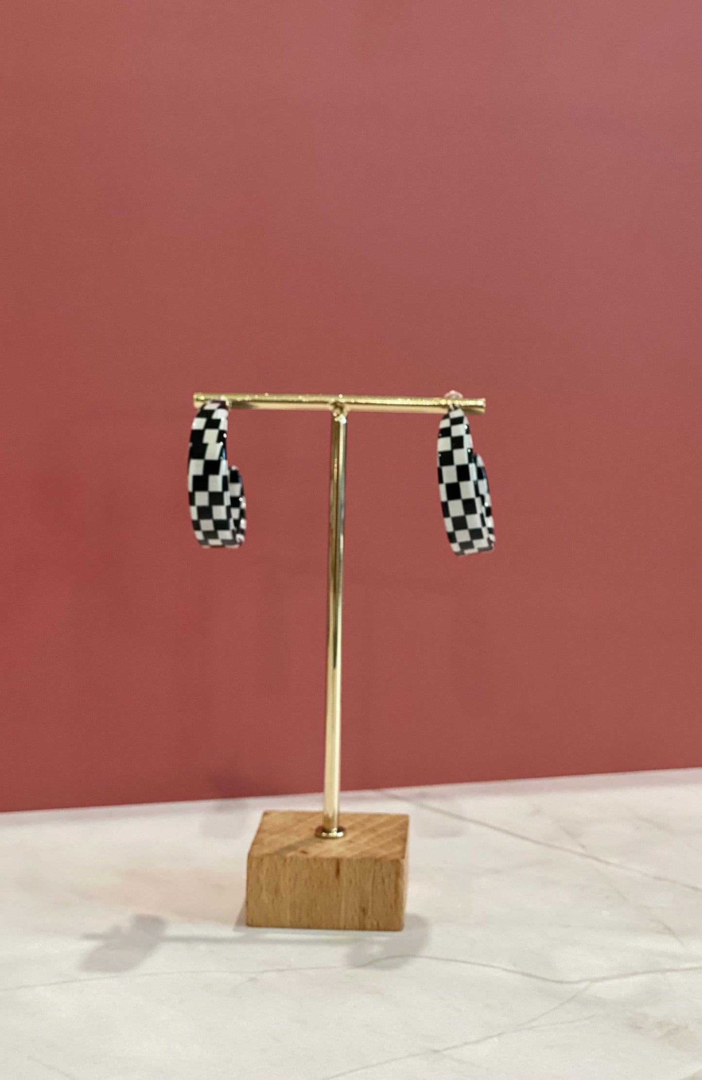Black & White Checkered Hoop