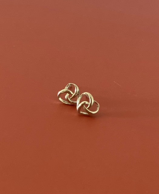 Golden Heart Knot Stud